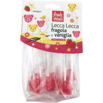 Acadele Eco cu gust de capsune si vanilie Lollypops, 8 buc, Baule Volante