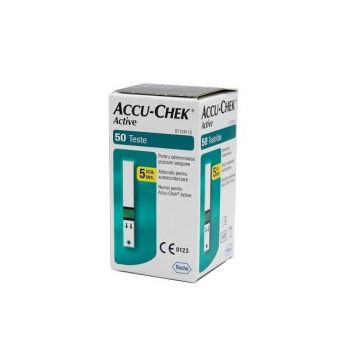Benzi de testare Accu-Chek Active pentru glicemie, 50 bucăți, Roche