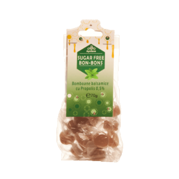 Bomboane balsamice cu propolis, fara zahar, 70g, Apidava