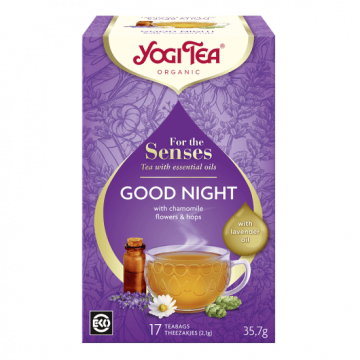Ceai ecologic cu uleiuri esentiale Good Night For the Senses, 17 plicuri, Yogi Tea