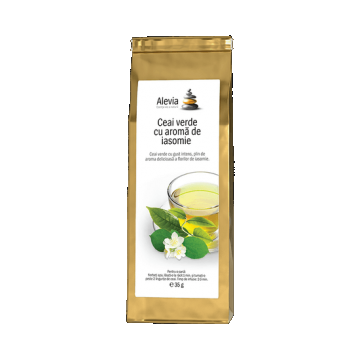 Ceai verde cu aromă de iasomie, 35 g, Alevia