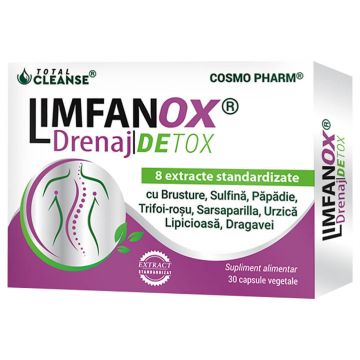 Limfanox Drenaj Detox Total Cleanse, 30 capsule, Cosmopharm